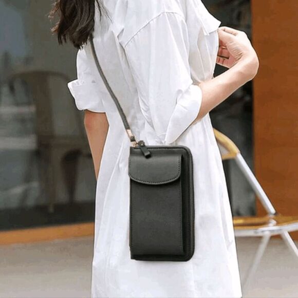 3/$30 Ladies Black Cell Phone Bag - Picture 5 of 10